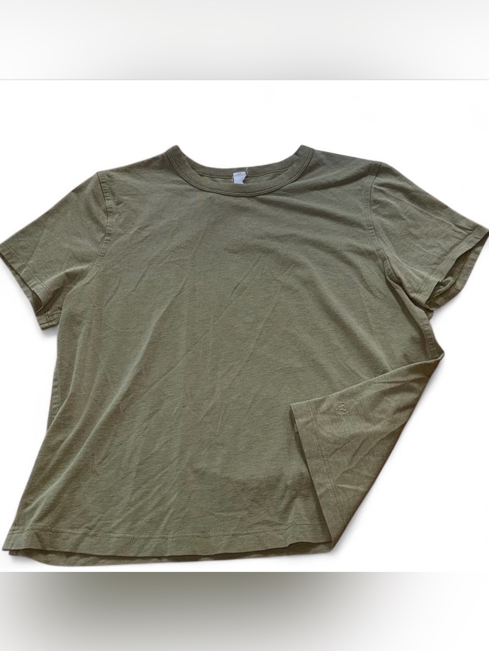 lululemon Olive Crewneck Short Sleeve Shirt